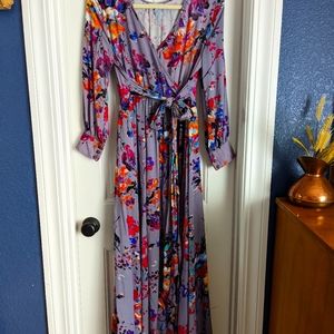 Stunning floral lavender dress.